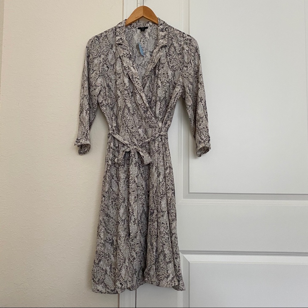 3/4 sleeve snake print dress animal print